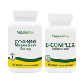 Natures Plus Dyno-Mins Magnesium 300mg, 90tabs & Natures Plus B-Complex With Rice Bran, 90tabs